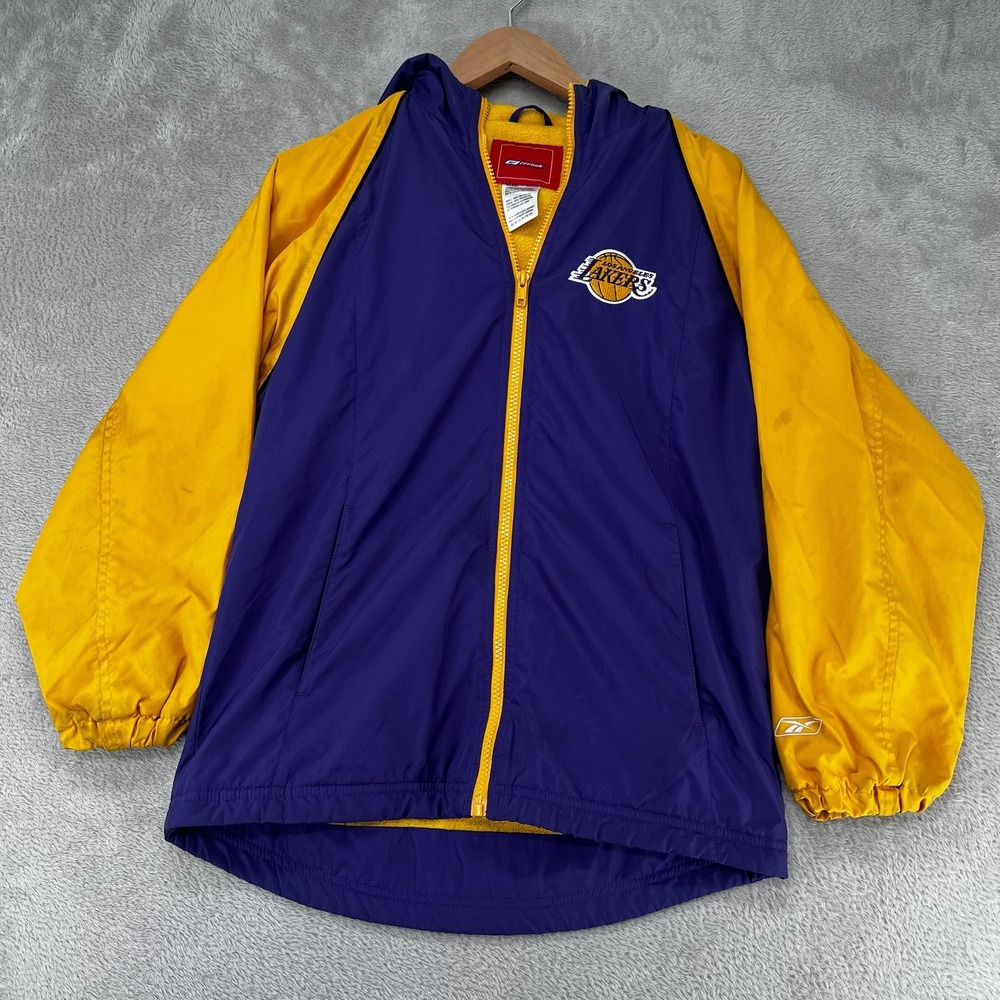 Reebok Kids Los Angeles Lakers Windbreaker Jacket Medium 10-12 Purple Preowned
